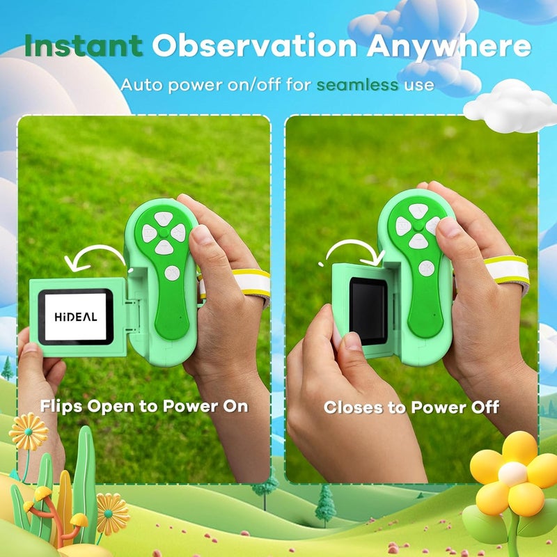 Hideal HP60 IPS Microscope for Kids: [Auto On & Off] [3-in-1] 2" Portable Handheld Microscope Miniscope, Pocket Mini Scope Educational Science Kit, Christmas Birthday Gifts for Kids, PC View, Green - Image 2